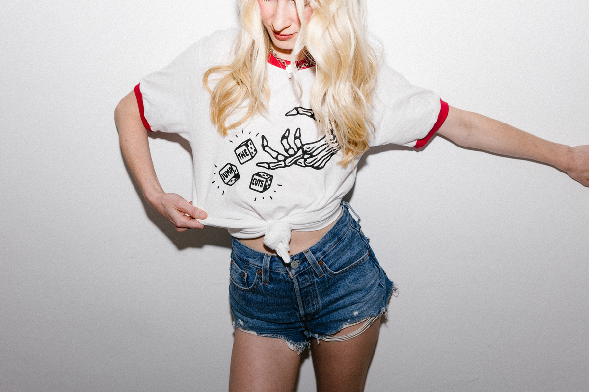 Red Ringer Dice Tee